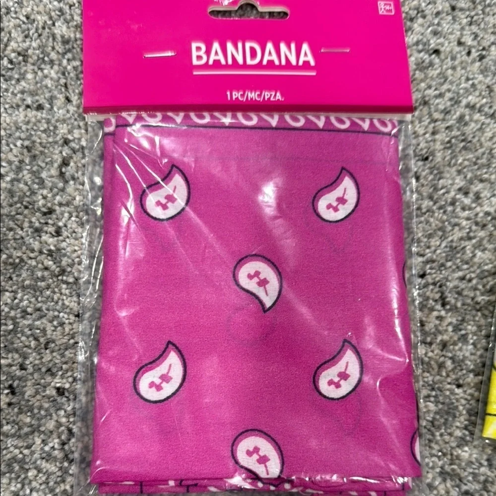 Set of Three Bandanas in Pink, Yellow, and White
